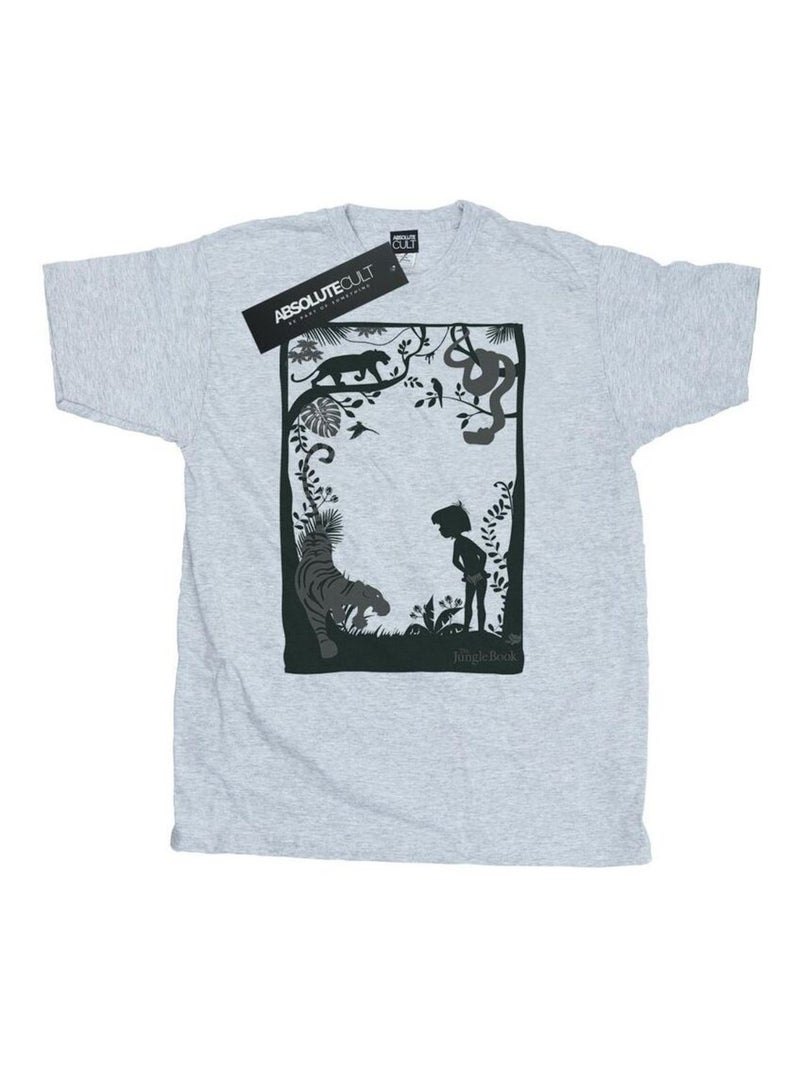 Disney - Camiseta The Jungle Book Póster de Silueta para Hombre Gris jaspeado - Kiabi