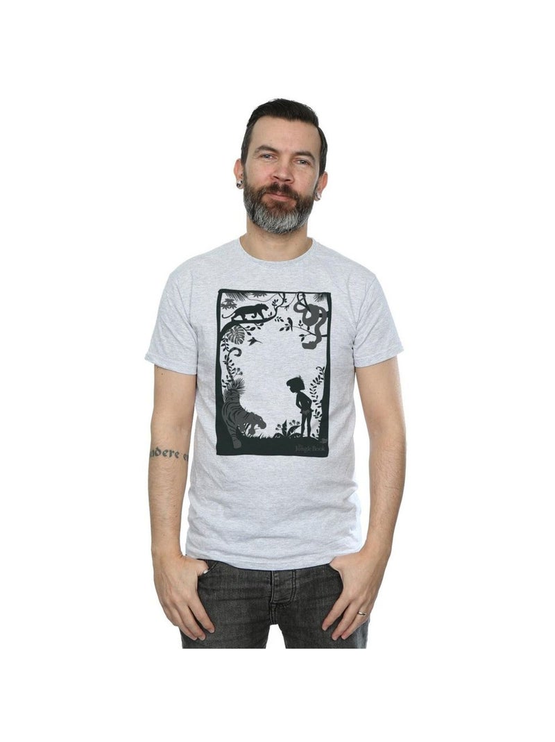 Disney - Camiseta The Jungle Book Póster de Silueta para Hombre Gris jaspeado - Kiabi