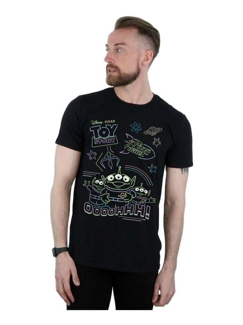 Disney - Camiseta Toy Story Little Green Men Hombres Pequeños Verdes de Neón para Hombre Negro - Kiabi