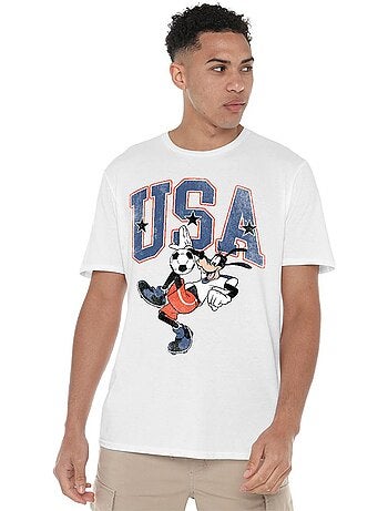 Disney - Camiseta USA de Goofy Diseño Balón de Fútbol para Adultos Unisex