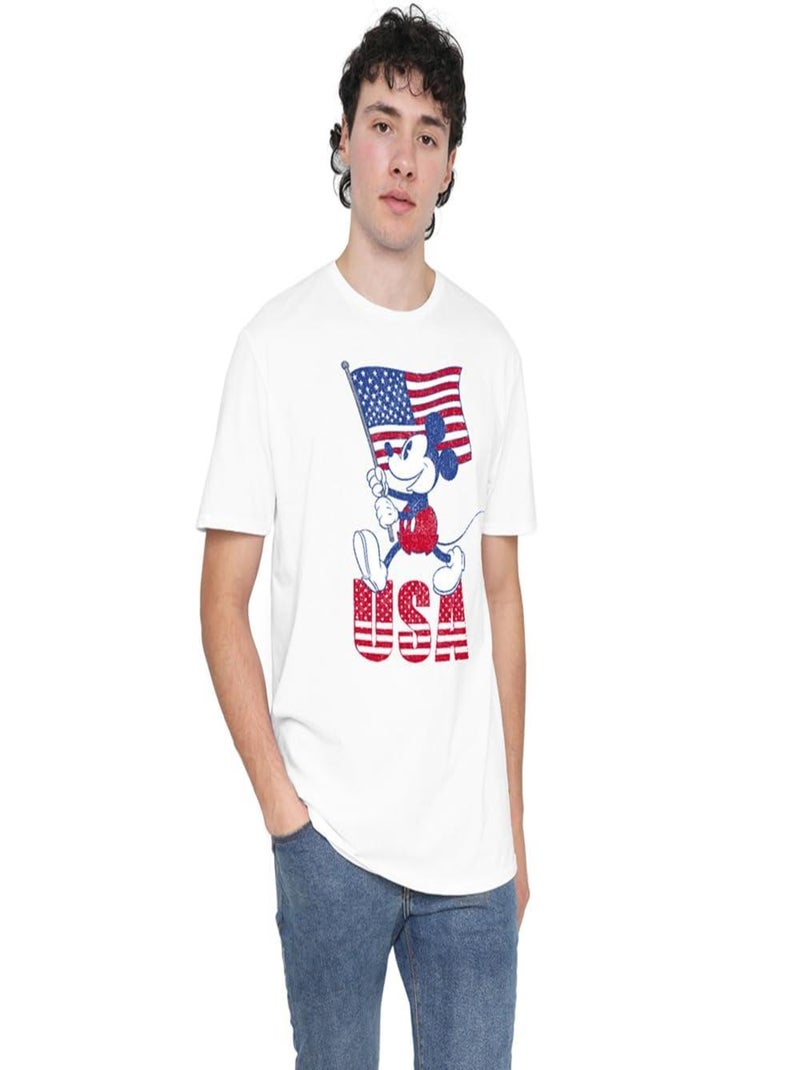 Disney - Camiseta USA de Mickey Mouse para Hombre Blanco - Kiabi