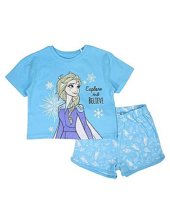 Disney - Conjunto camiseta y short Frozen niña