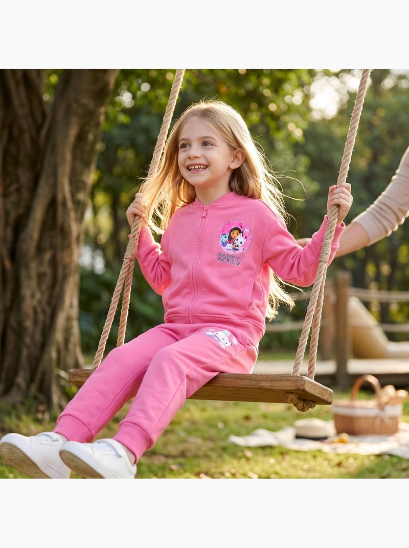 Disney - conjunto chaqueta con cremallera y pantalón gabby & friends niña Rosa - Kiabi