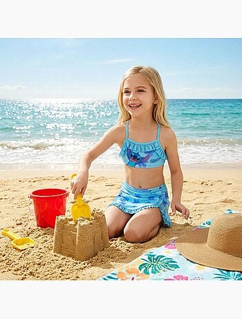 Disney - Conjunto de baño niña compuesto por top de bikini y falda de baño