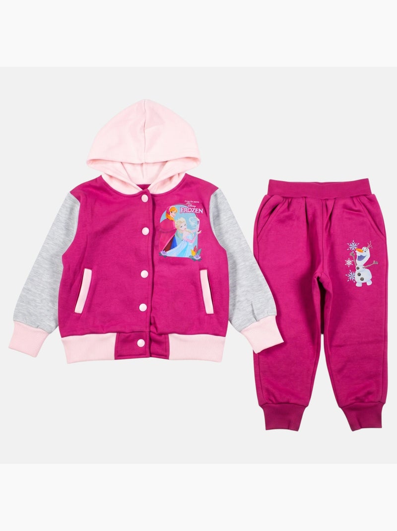 Disney - conjunto de chaqueta teddy abotonada y pantalón de chándal Violeta - Kiabi