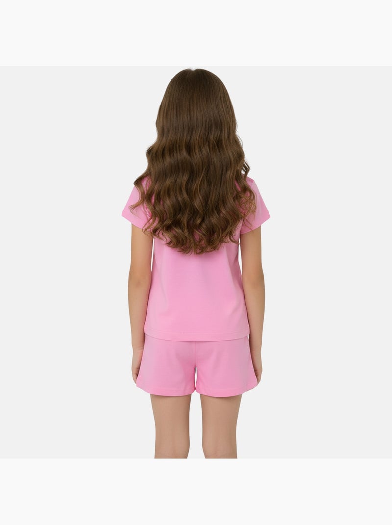 Disney - Conjunto niña camiseta de manga corta y pantalón corto Rosa - Kiabi