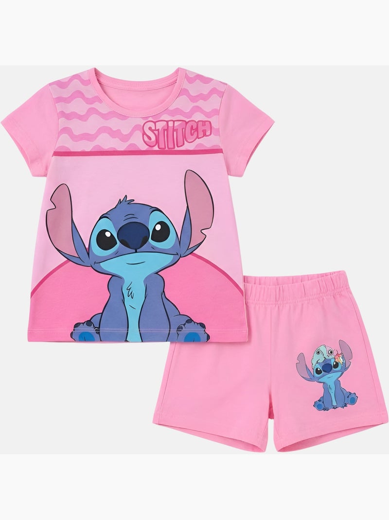 Disney - Conjunto niña camiseta de manga corta y pantalón corto Rosa - Kiabi