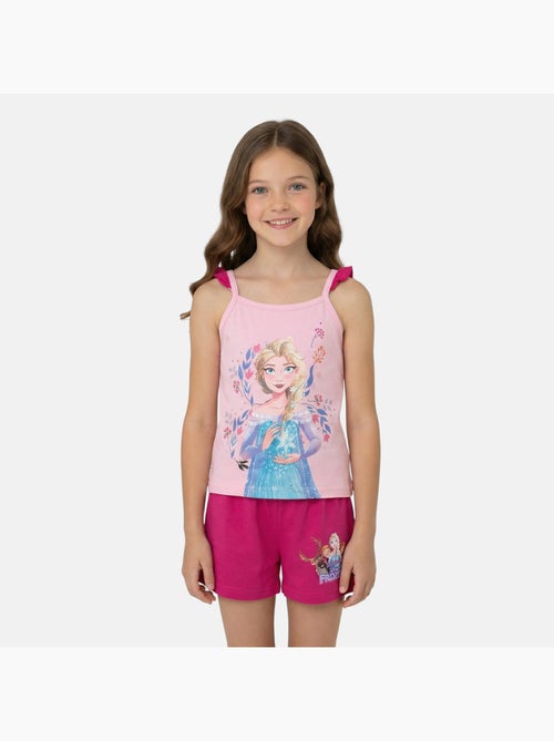 Disney - Conjunto niña La Reina de las Nieves camiseta de tirantes y pantalón corto - Kiabi