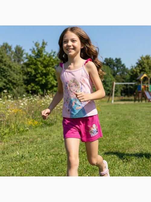 Disney - Conjunto niña La Reina de las Nieves camiseta de tirantes y pantalón corto - Kiabi