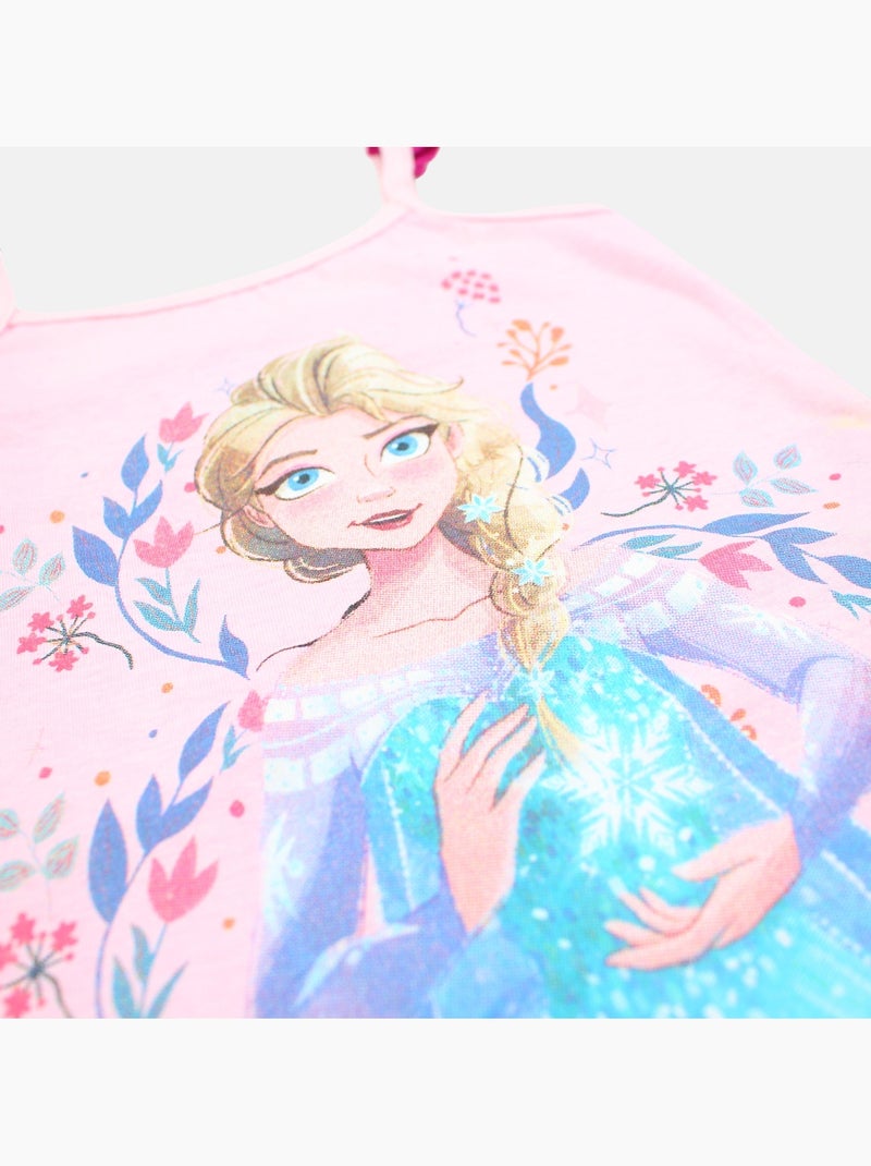 Disney - Conjunto niña La Reina de las Nieves camiseta de tirantes y pantalón corto Rosa - Kiabi