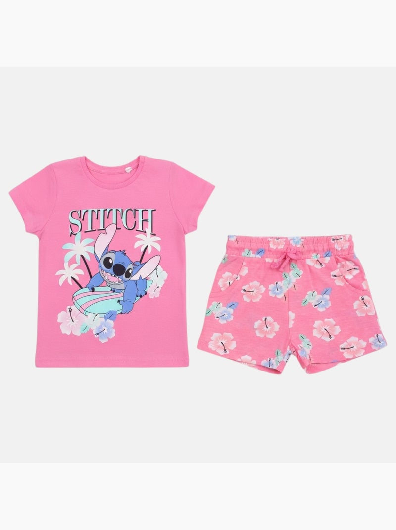 Disney - Conjunto niña Stitch Rosa - Kiabi