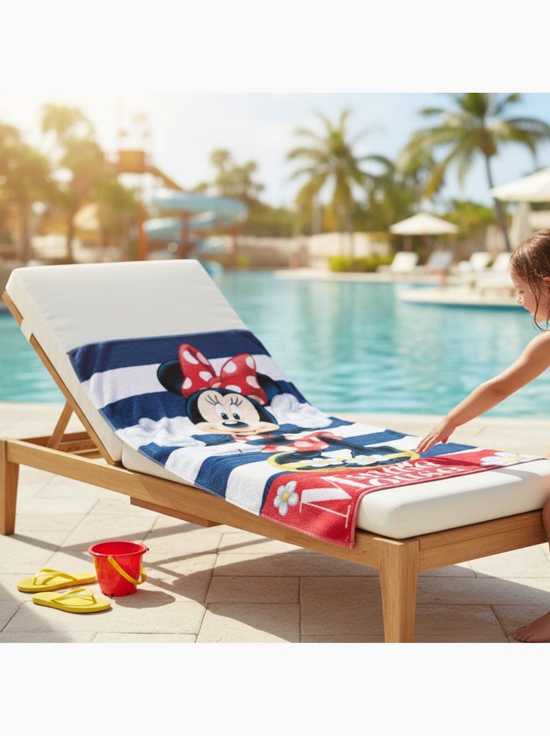 Disney - Toalla de playa infantil Minnie Mouse Azul marino - Kiabi