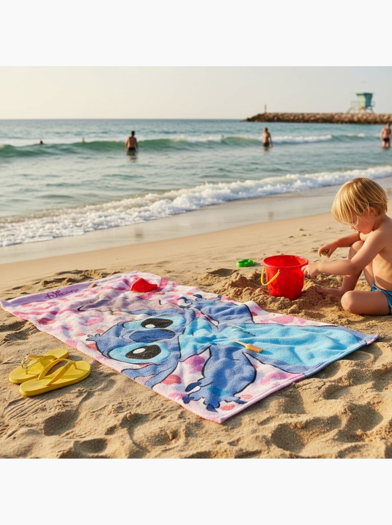 Disney - Toalla de playa infantil Stitch Rosa - Kiabi