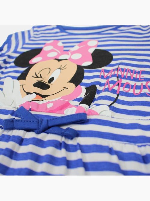 Disney - vestido estampado a rayas, de manga corta y cuello redondo - Kiabi