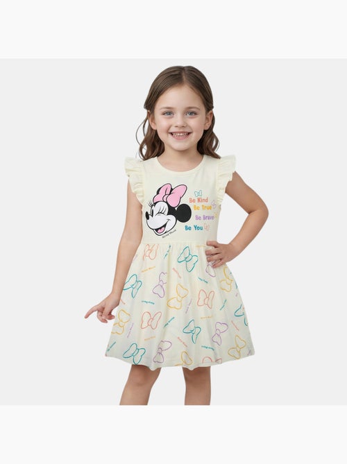 Disney - vestido estampado con mangas con volantes y cuello redondo - Kiabi
