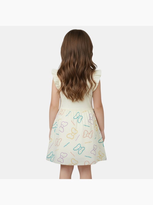 Disney - vestido estampado con mangas con volantes y cuello redondo - Kiabi