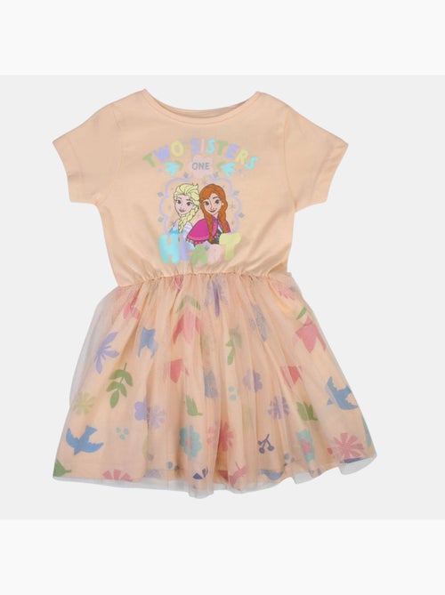 Disney - vestido estampado de manga corta, con falda de tul - Kiabi Disney - vestido estampado de manga corta, con falda de tul - Kiabi