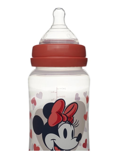 Disney Baby Minnie biberón 240 ml anticolico tetina de silicona 3 velocidades - Kiabi