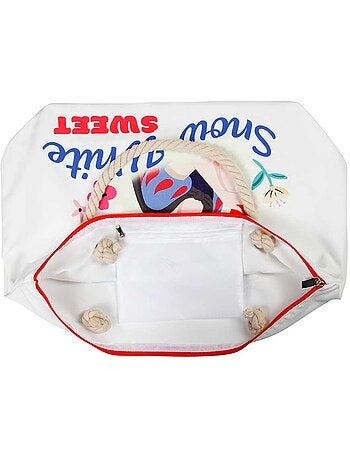 Disney Blancanieves Sweet Bolsa de Playa Soleil, Blanco