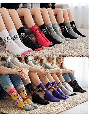 Disney – Calcetines Mujer Licencia Winnie el Pooh Pack de 10 Pares MIX SORPRESA