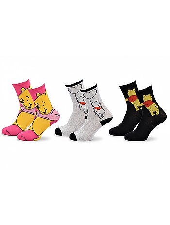 Disney – Calcetines Mujer Licencia Winnie el Pooh Pack de 3 Pares