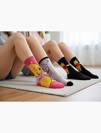Disney – Calcetines Mujer Licencia Winnie el Pooh Pack de 3 Pares