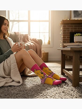 Disney – Calcetines Mujer Licencia Winnie el Pooh Pack de 4 Pares