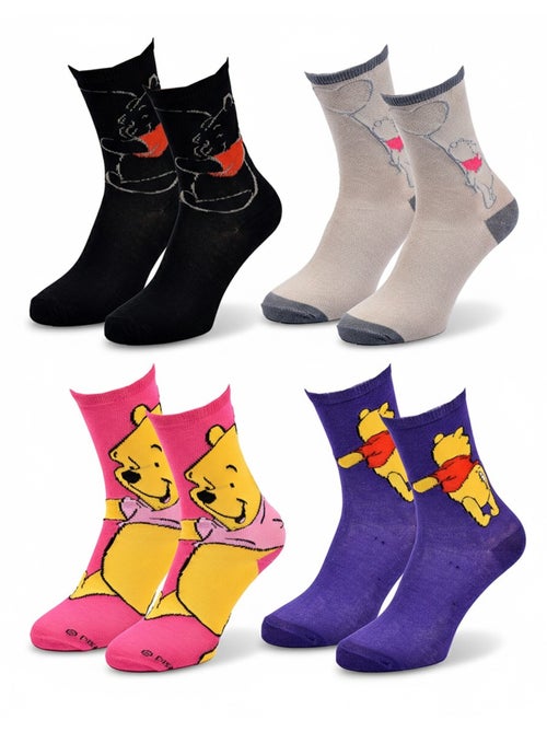 Disney – Calcetines Mujer Licencia Winnie el Pooh Pack de 4 Pares - Kiabi