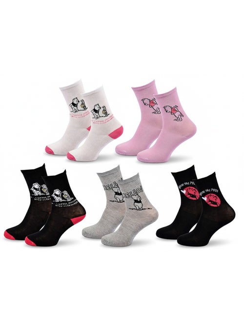 Disney – Calcetines Mujer Licencia Winnie el Pooh Pack de 5 Pares - Kiabi