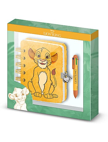 Disney El Rey León Sit Pack de Diario Plush + Bolígrafo de 6 Colores, Amarillo