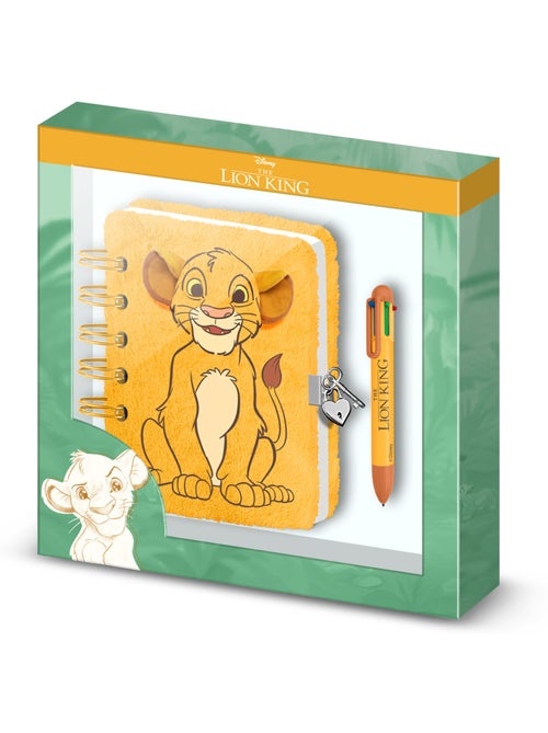 Disney El Rey León Sit Pack de Diario Plush + Bolígrafo de 6 Colores, Amarillo - Kiabi Disney El Rey León Sit Pack de Diario Plush + Bolígrafo de 6 Colores, Amarillo - Kiabi
