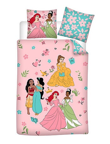 Disney, Juego de sabanas 3 piezas, Infantil Estampado Reversible 100% Algodón, PRINCESAS