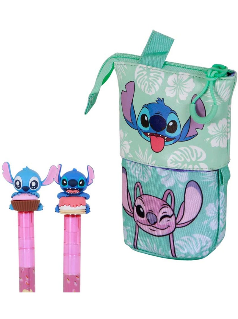 Disney Lilo y Stitch Aloha Estuche Portatodo Cute + 2 Bolígrafos de Gel Borrables, Azul Azul - Kiabi