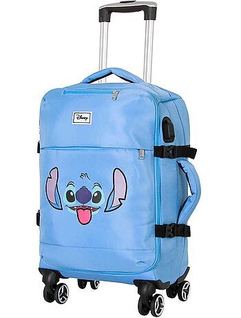 Disney Lilo y Stitch Face Maleta de Cabina 4 Ruedas, Azul