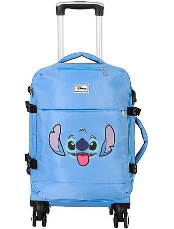 Disney Lilo y Stitch Face Maleta de Cabina 4 Ruedas, Azul