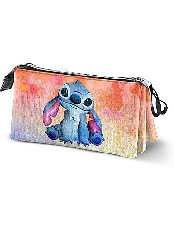 Disney lilo y stitch watercolour estuche portatodo triple, multicolor