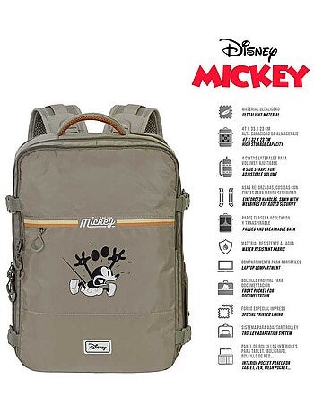 Disney Mickey Mouse Face Mochila de Viaje Mercury Grande 47x23x33cm, Multicolor