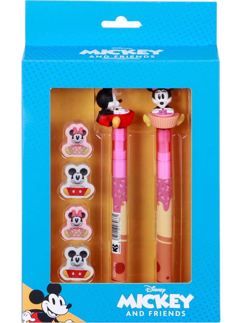Disney Mickey y Minnie Mix Pack de Bolígrafo de Gel Borrable + Lápiz Eternal + 4 Gomas, Multicolor Multicolor - Kiabi