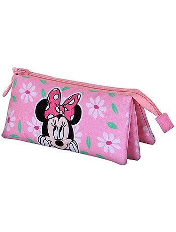 Disney Minnie Mouse Blooming Estuche Portatodo Triple, Rosa