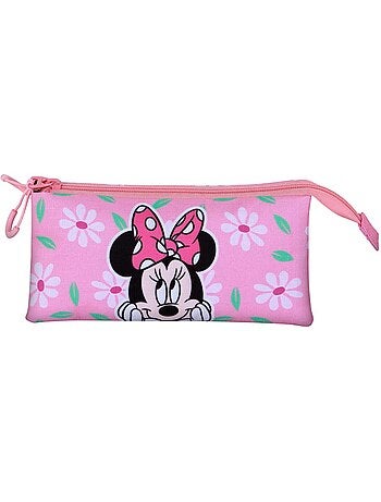 Disney Minnie Mouse Blooming Estuche Portatodo Triple, Rosa