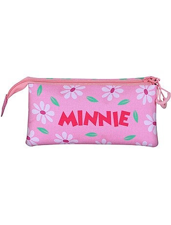 Disney Minnie Mouse Blooming Estuche Portatodo Triple, Rosa
