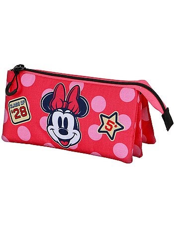 Disney Minnie Mouse Class Estuche Portatodo Triple, Rosa