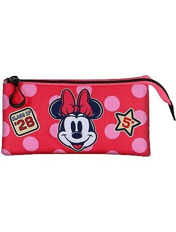 Disney Minnie Mouse Class Estuche Portatodo Triple, Rosa