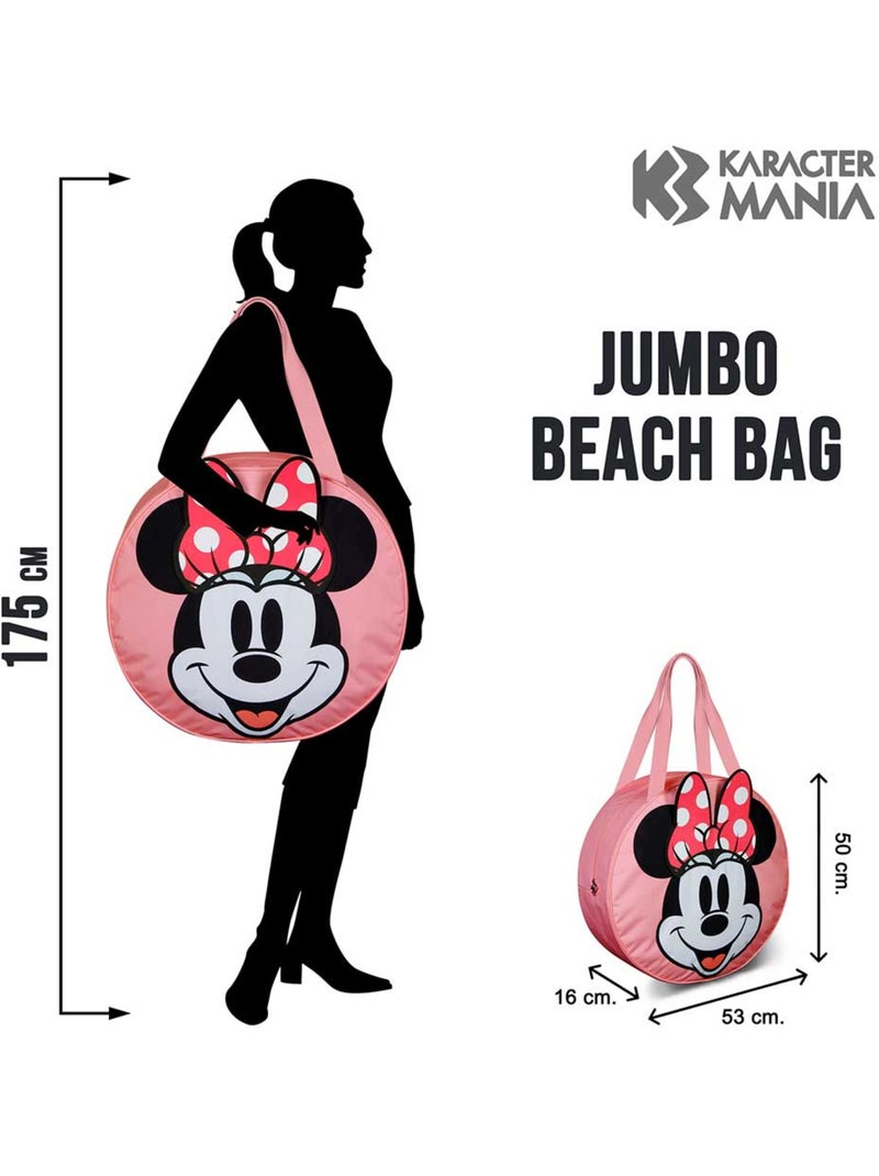 Disney Minnie Mouse Face Bolsa de Playa Jumbo, Multicolor Multicolor - Kiabi