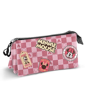 Disney Minnie Mouse Journey Estuche Portatodo Triple, Rosa