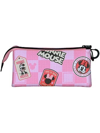 Disney Minnie Mouse Journey Estuche Portatodo Triple, Rosa