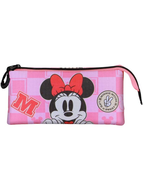 Disney Minnie Mouse Journey Estuche Portatodo Triple, Rosa - Kiabi Disney Minnie Mouse Journey Estuche Portatodo Triple, Rosa - Kiabi
