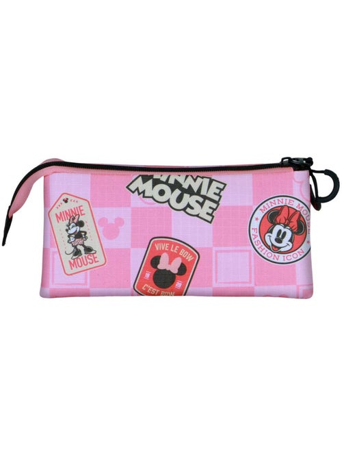 Disney Minnie Mouse Journey Estuche Portatodo Triple, Rosa - Kiabi Disney Minnie Mouse Journey Estuche Portatodo Triple, Rosa - Kiabi