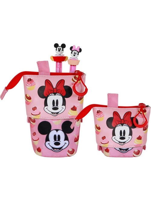 Disney Minnie Mouse Muffin Estuche Portatodo Cute + 2 Bolígrafos de Gel Borrables, Rosa - Kiabi