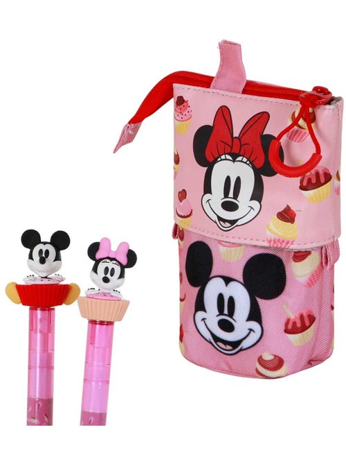 Disney Minnie Mouse Muffin Estuche Portatodo Cute + 2 Bolígrafos de Gel Borrables, Rosa - Kiabi